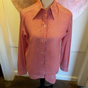 Vintage 70’s red and white,gingham blouse.